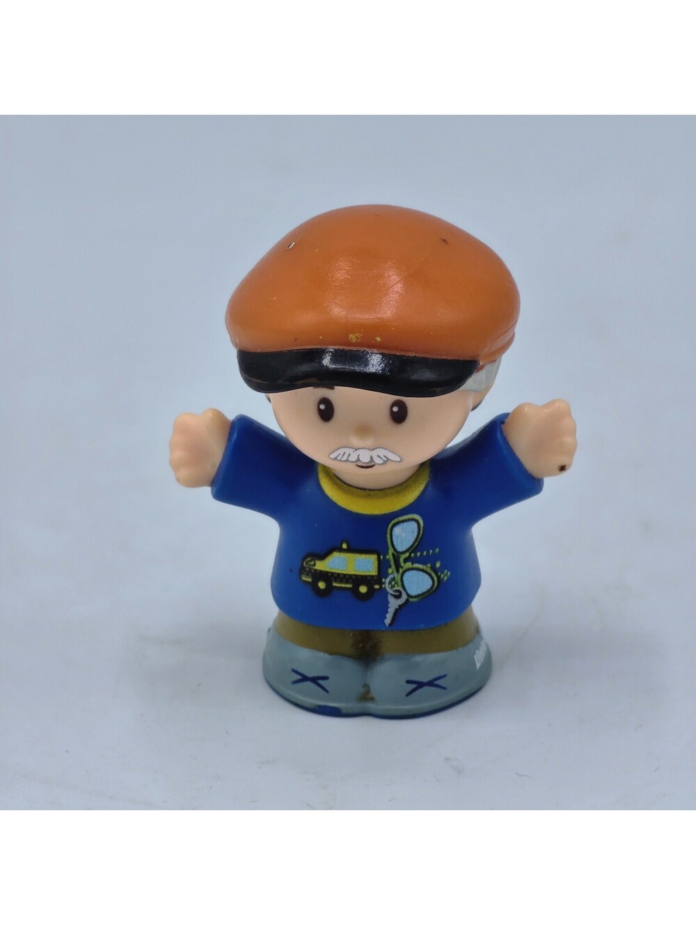 Fisher Price Little People Orange Hat Taxi Driver City Town Village Man Boy